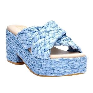 BEACH by Matisse Womens Reflection Platform Sandals Sandals Casual Blue - Size 7